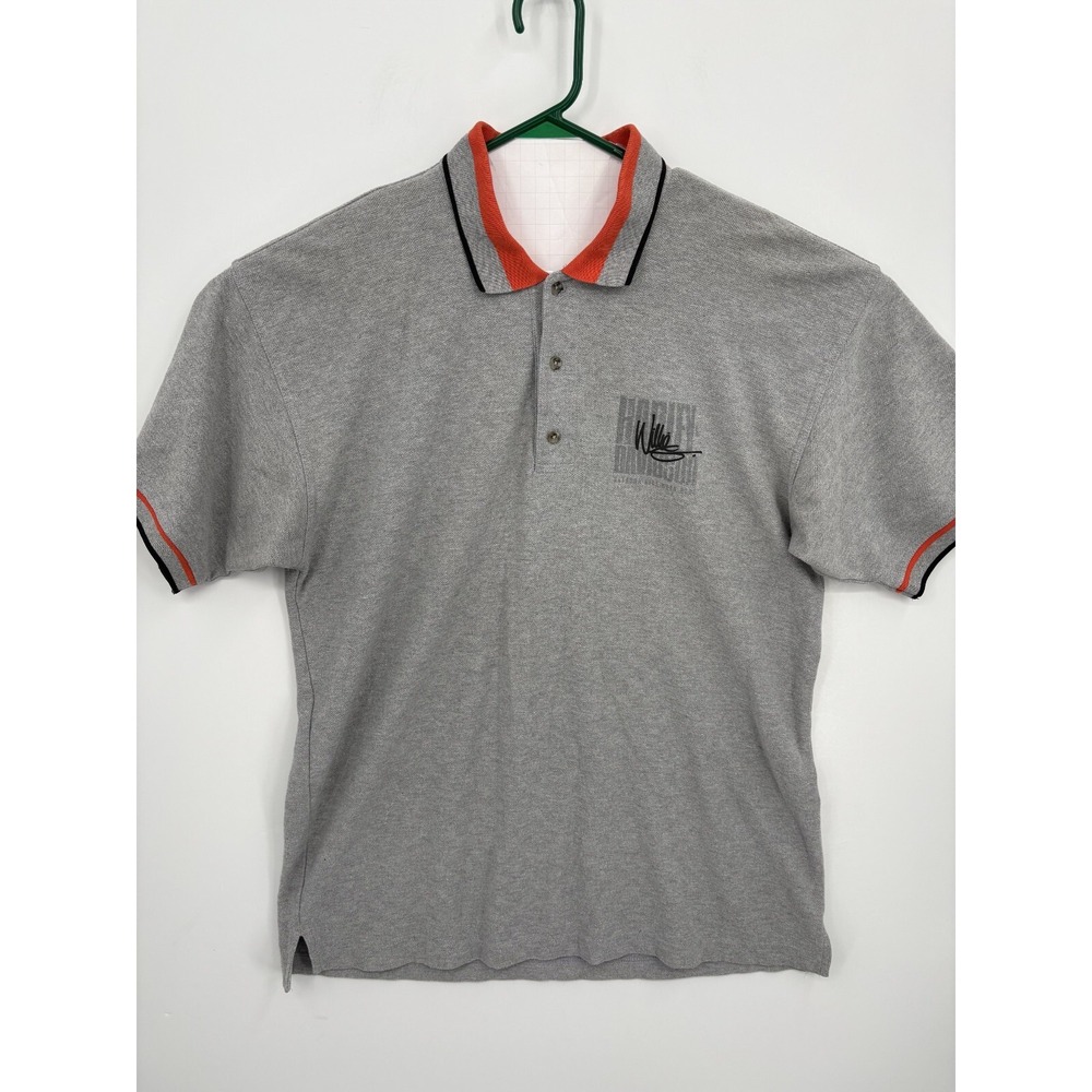 Harley Davidson Men's Gray "Willie" Short Sleeve Polo Shirt, Large, EXCELLENT!